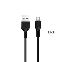 Кабель USB - микро USB HOCO X20, 2.0м, круглый, 2.1A, силикон, цвет: чёрный (1/30/300) (6957531068884)