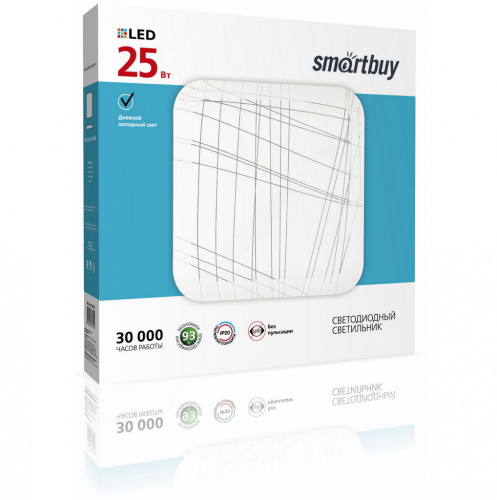 Светильник светодиодный SMARTBUY потолочный 25W Line, 6000К, 2000Лм, 320*320*60мм (SBL-Line-25-W-6K) (1/20)