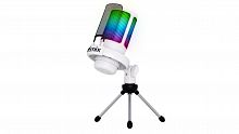 Микрофон RITMIX RDM-179 Настольный игровой бел. конденс, кардиоида, Type-C-USB A/Type-C, Jack 3,5мм на наушн, подсвет, шумопод (1/20) (80006424)