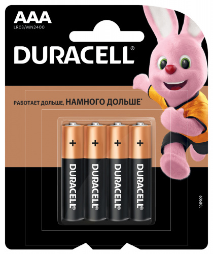 Элемент питания DURACELL  LR03  BL4 BASIC   (4/40/192/29184) (Б0026813)