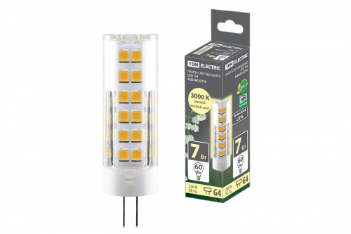 Лампа светодиодная TDM G4-7 Вт-230 В-3000 К, SMD, 18,5x57 мм (1/20/500) (SQ0340-0219) Лампа светодиодная TDM G4-7 Вт-230 В-3000 К, SMD, 18,5x57 мм (1/20/500) (SQ0340-0219)