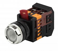 Кнопка ЭРА ABLFS-22 белый d22мм неон/240В 1з+1р (10/400/3200)