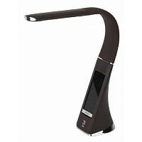 Светильник светодиодный ЭРА настольный NLED-461-7W-BR сенсор диммер 4000К (часы будильник дата день недели термометр) коричневый (12/180) (Б0031610)