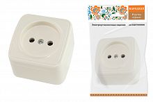 Розетка 2П открытой установки IP20 10А, сл. кость "Дача" Народная (1/12/120) (SQ1824-0020)