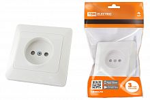 Розетка 2П с защ. шт. 10А 250В белая "Ильмень" TDM (1/10/100) (SQ1823-0013)