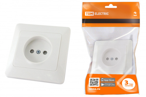Розетка 2П с защ. шт. 10А 250В белая "Ильмень" TDM (1/10/100) (SQ1823-0013)