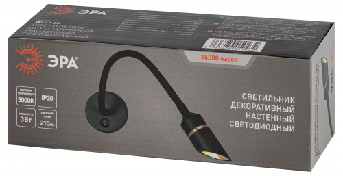 Светильник светодиодный ЭРА настенный декоративный WL47 BK 3000K 3Вт IP20 черный (1/50) (Б0059816) фото 7