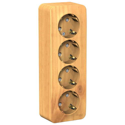 Розетка 4-м О/У BLANCA 16А IP20 250В с заземл. защ. шторки с изолир. пластиной ясень Systeme Electric BLNRA011415 (1/4/8)