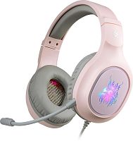 Гарнитура проводная игровая DEFENDER Fury, провод 2м, LED, розовый(1/10) (64481)