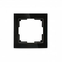 Рамка SMARTBUY 1-местная стекло черная "Нептун" (SBE-05b-Glass-FR-1)