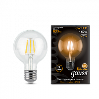Лампа светодиодная GAUSS Filament G95 6W 630lm 2700К Е27 1/20 (105802106)