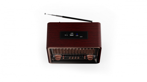 Радиоприёмник RITMIX RPR-089 REDWOOD  (ФМ/АМ/СВ),BT,вх. AUX,2 дин.,mp3,воспр.micro SD/USB,вст. аккум,телеск. Аннтен,пит. АС220В,50Гц/бат.(1/8) (80002007) фото 7