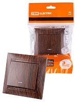 Выключатель 1 кл. с подсветкой 10А венге , с/у, "Лама" (10/120) TDM (SQ1815-0404)