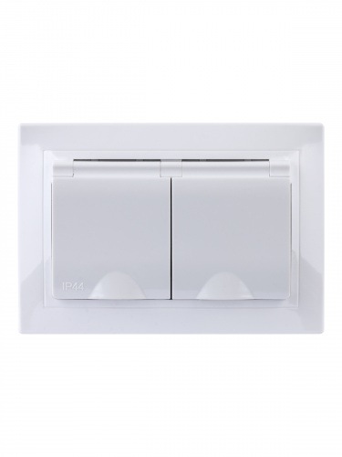 Розетка двойная 2П+З с защ. шт. и крышкой 16А 250В IP44 белая "Таймыр" (10/100) TDM (SQ1814-0076) фото 6 Розетка двойная 2П+З с защ. шт. и крышкой 16А 250В IP44 белая "Таймыр" (10/100) TDM (SQ1814-0076) фото 6