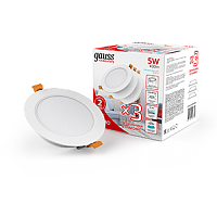 Комплект светодиодных светильников GAUSS Elementary Downlight круг 5W 430lm 4000K 210-240V IP20 95*38 монтаж белый LED 1/40 (9100420205T)