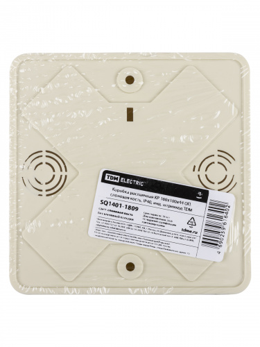 Коробка распаячная КР 100х100х44 ОП, сл. кость, IP40, инд. штрихкод TDM (25/25) (SQ1401-1809) фото 2 Коробка распаячная КР 100х100х44 ОП, сл. кость, IP40, инд. штрихкод TDM (25/25) (SQ1401-1809) фото 2