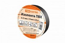 Изолента ПВХ 0,15х19мм Черная 20метров TDM (1/10/180)