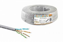 Кабель витая пара народный U/UTP Cat 5e 4х2х24AWG CCA (50м) PVC, серый (SQ0107-0114)