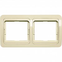 Рамка SMARTBUY 2-местная горизонтальная бежевая "Марс" (SBE-02i-00-FR-2) (1/200)