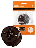 Выключатель поворотный 2-кл. с ручкой (бантик) 10А коричневый «Виви» TDM (6/36) (SQ1820-1406)