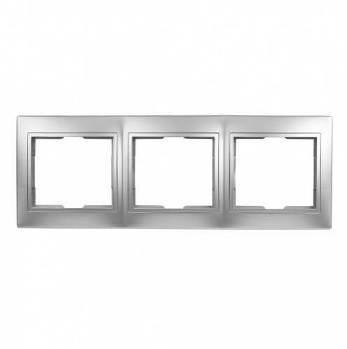 Рамка SMARTBUY 3-местная горизонтальная серебро "Венера" (SBE-01s-00-FR-3) (10/200)