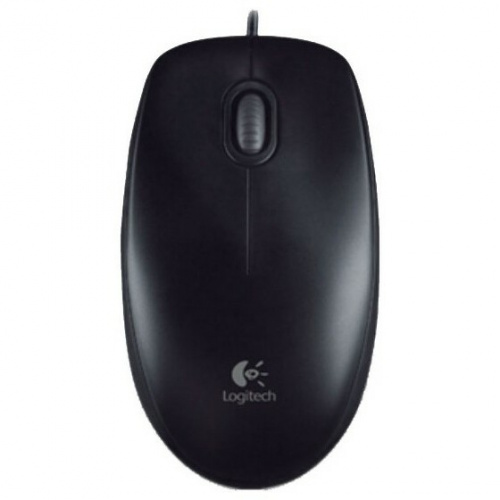 Мышь проводная LOGITECH B100 (800dpi) USB (2but) черный [910-005547] (1/80)