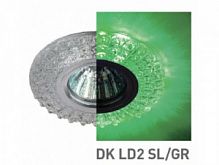Светильник ЭРА DK LD2 SL/GR+WH декор cо светодиодной подсветкой (зеленый+белый) прозрачный (1/50/1 (Б0019199)