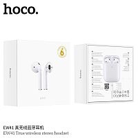 Наушники внутриканальные HOCO EW41, пластик, bluetooth 5.3, микрофон, цвет: белый (1/20/200) (6931474779922)