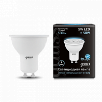 Лампа светодиодная GAUSS MR16 5W 530lm 4100K GU10 1/10/100 (101506205)