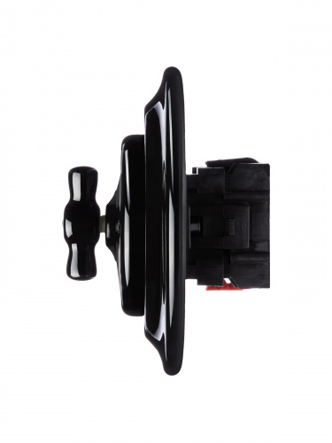 Выключатель скрытой установки фарфоровый поворотный проходной с ручкой (бантик) 10А черный «Болонь» TDM (SQ1820-0213) фото 4 Выключатель скрытой установки фарфоровый поворотный проходной с ручкой (бантик) 10А черный «Болонь» TDM (SQ1820-0213) фото 4