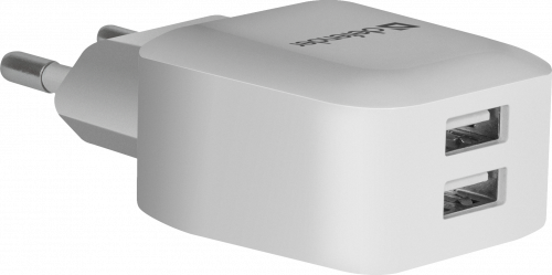 Блок питания сетевой DEFENDER EPA-13, белый, 2xUSB, 5V/2.1А, пакет (1/200) (83841) фото 4 Блок питания сетевой DEFENDER EPA-13, белый, 2xUSB, 5V/2.1А, пакет (1/200) (83841) фото 4