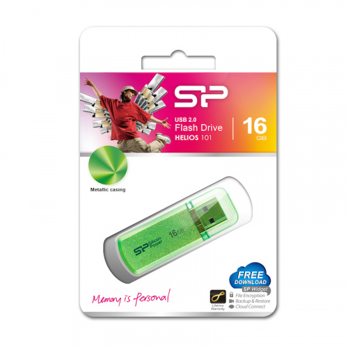 Флеш-накопитель USB  16GB  Silicon Power  Helios 101  зелёный (SP016GBUF2101V1N) фото 5