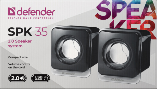 Акустическая 2.0 система DEFENDER SPK-35, USB, черная (1/50) (65635) фото 7