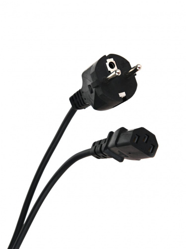 Кабель компьютер - розетка EU 220V (прямой)  <3.0м>  Telecom  <TP021-3.0-BK> (1/50)