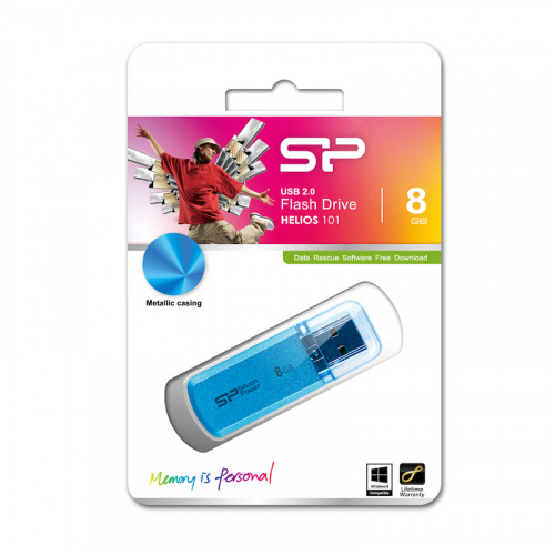 Флеш-накопитель USB  8GB  Silicon Power  Helios 101  голубой (SP008GBUF2101V1B) фото 7