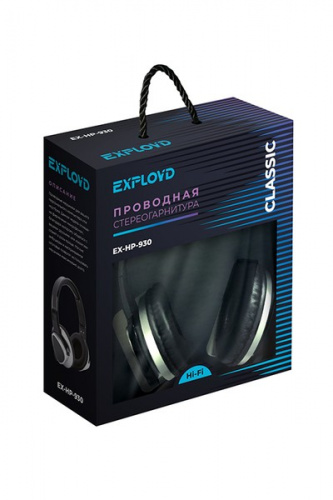 Наушники полноразмерные/Exployd/3.5mm/чёрный/1.2М/Classic/EX-HP-930, шт