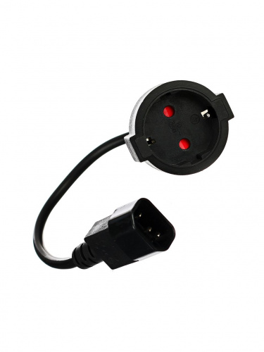 Кабель-переходник UPS -> розетка (IE-320 C14 to Socket Type-F) 3Gx0,75mm2 <VDE> VCOM <CE002> 0,15m (1/45) (CE002-CU0.75-0.15M) фото 3