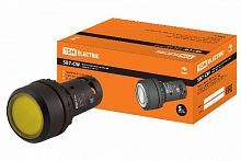 Кнопка с фиксацией SB7-CWL3565-220V(LED) d22мм 1з+1р желтая TDM (SQ0746-0045)