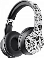 Беспроводные накладные наушники DEFENDER FreeMotion B595 принт, Bluetooth, черные (1/24) (63596)