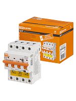 Диф.автомат АД4P 4Р С10 30-100-300мА 6кА тип АС TDM (1/24) (SQ0204-0628)