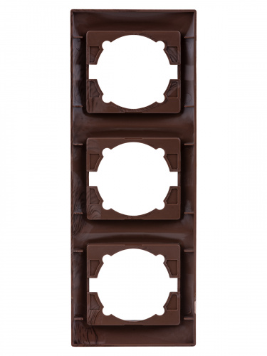 Рамка 3-х постовая вертикальная венге , с/у, "Лама" (15/180) TDM (SQ1815-0434) фото 3 Рамка 3-х постовая вертикальная венге , с/у, "Лама" (15/180) TDM (SQ1815-0434) фото 3