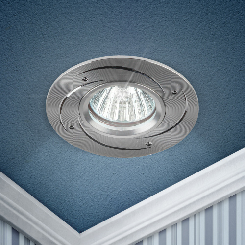 Светильник ЭРА KL43 SL /1 литой алюминевый MR16 12V/220V 50W серебро (100/2100) (Б0049562) фото 2