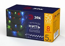 Гирлянда светодиодная ЭРА ENIN-5M Нить 5 м мультиколор 8 режимов 220V IP20 (100/1500) (Б0041892)