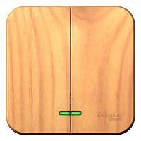 Выключатель 2-кл. О/У BLANCA 10А IP20 (сх. 5) 250В с подсветкой с изолир. пластиной ясень Systeme Electric BLNVA105115 (1/15/30)