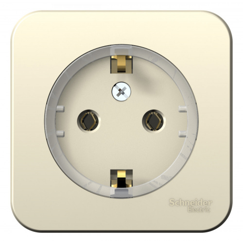 Розетка 1-м О/У BLANCA 16А IP20 250В с заземл. без защ. шторок с изолир. пластиной (компакт) молоч. Systeme Electric BLNRA110112 (1/12/72)