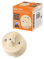 Выключатель фарфоровый поворотный перекрёстный с ручкой (бантик) 10А сл. кость «Болонь» TDM (1/72) (SQ1820-0317)