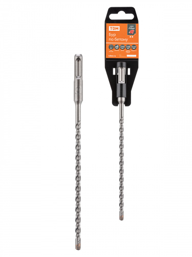 Бур по бетону, 6×210×150 мм, SDS-Plus, 4 резца, пластиковый держатель, 1 шт, "Рубин" TDM (1/200) (SQ1094-0203)