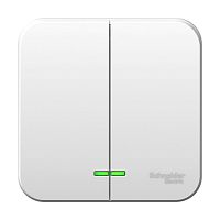 Выключатель 2-кл. О/У BLANCA 6А IP20 (сх. 5) 250В с подсветкой с изолир. пластиной бел. Systeme Electric BLNVA065111 (1/15/90)