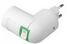 Переходник ECOLA вилка-патрон E27 с выключателем Белый(1/12/360) (APT7SWEAY)