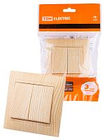 Выключатель 2-х кл. 10А сосна , с/у, "Лама" (10/120) TDM (SQ1815-0302)